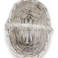 Корзина плетеная ИВА 22х16х12 см, ПЛЕТ ручка h=13 см белый