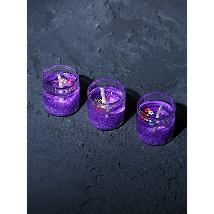 Свечи на Новый Год, гелевые &laquo;Новогодняя коллекция: С новым годом&raquo;, 6 шт , 2,5 х2,5 х 2,5 см