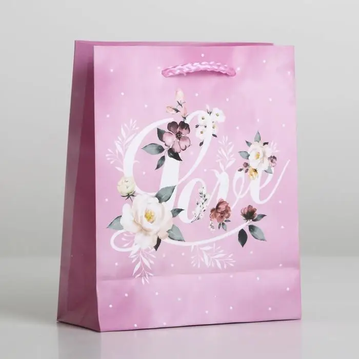 Пакет подарочный ламинированный, упаковка, &laquo;Love&raquo;, S 12 х 15 х 5.5 см
