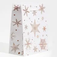 Пакет подарочный новогодний ламинированный &laquo;Снежинки&raquo;, S 11.5 х 14.5 х 5.5 см