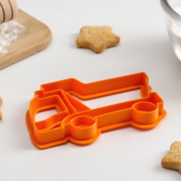 Форма для печенья &laquo;Грузовик&raquo;, вырубка, штамп, 11,5&times;7,5&times;1,5 см, оранжевая