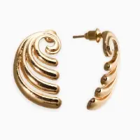 Серьги металл &laquo;Волна&raquo;, цвет золото
