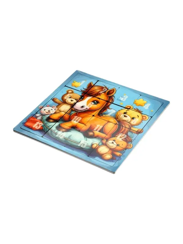 Головоломка &laquo;Пятнашки. Жеребёнок с игрушками&raquo;, логическая настольная игра, 22&times;22 см