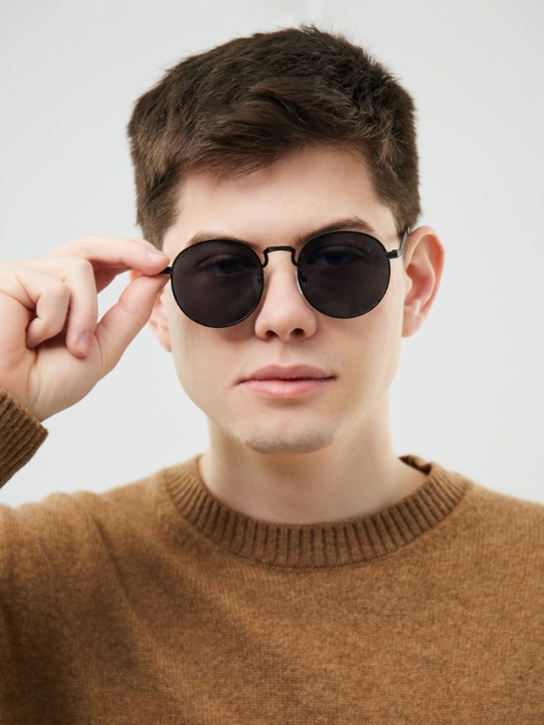 Очки солнечные круглые, uv 400, ширина 14 см, дужка 14 см