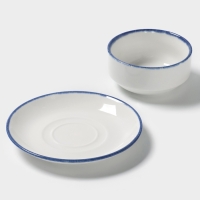 Бульонница с блюдцем "Blue Lagoon" Magistro 11см, 10,8х6,2, цвет белый, синий