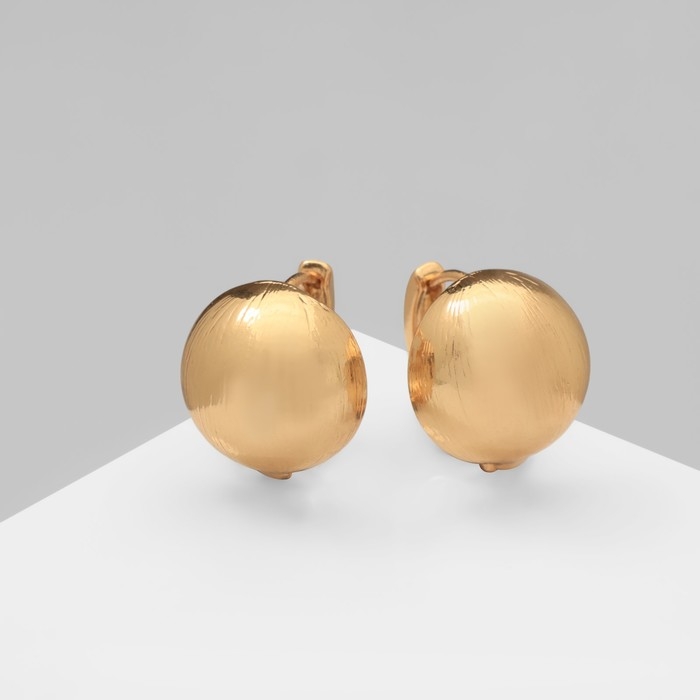 Серьги металл &laquo;Аккорд&raquo; полусфера, цвет золото