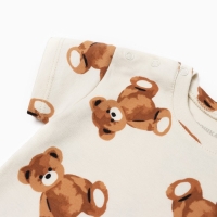 Футболка Крошка Я "Медвежата", рост 68-74, бежевый