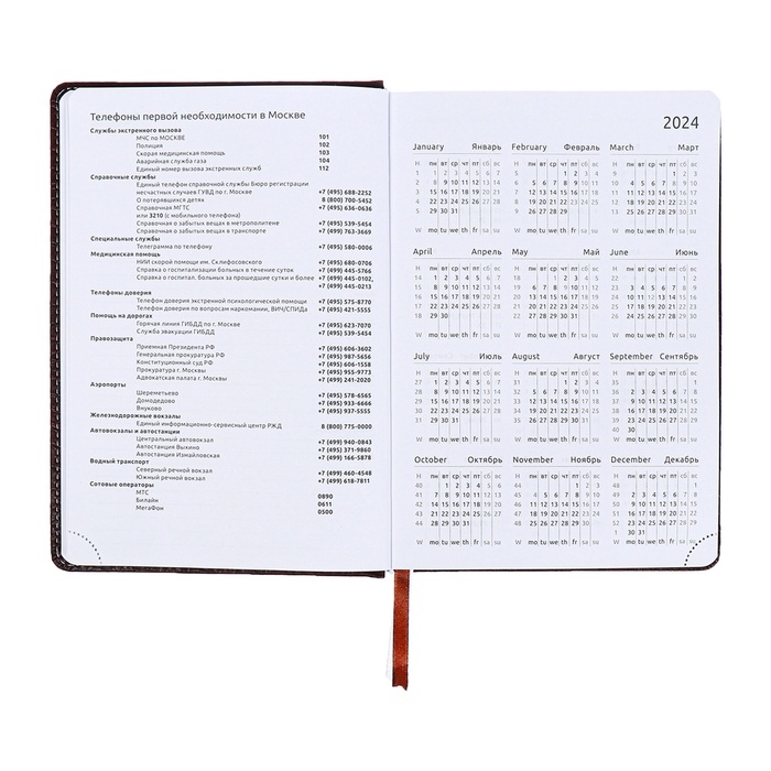 Ежедневник датированный 2024 года, А5, 176 листов, Attomex.Croco, обложка искусственная кожа, ляссе, блок 70 г/м2, коричневый