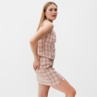Жилет женский MINAKU: Casual Collection цвет клетка розовый, р-р 50 Жилет женский MINAKU: Casual Collection цвет клетка розовый, р-р 50