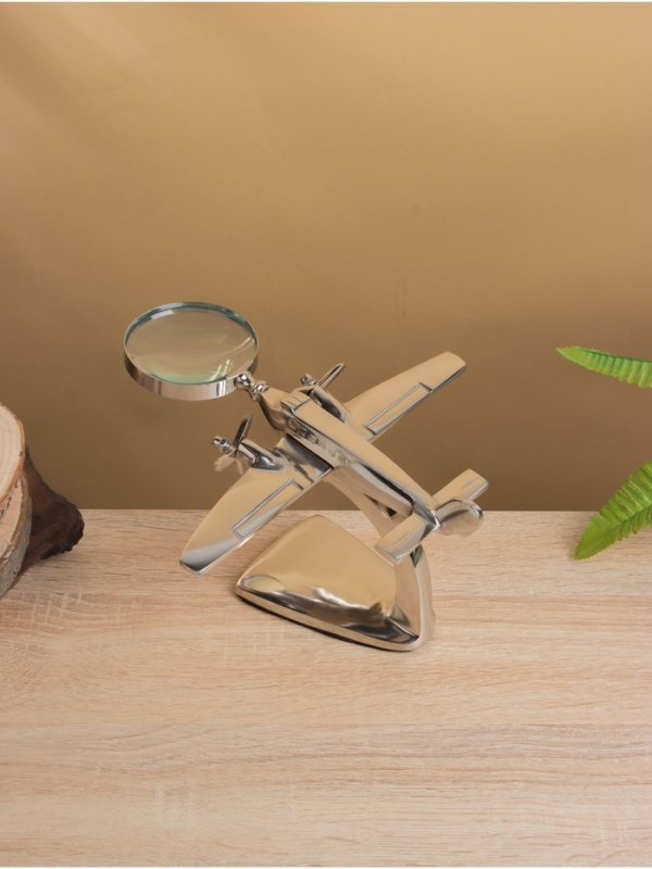 Лупа настольная "Самолёт" 15х23х12,5 см, алюминий