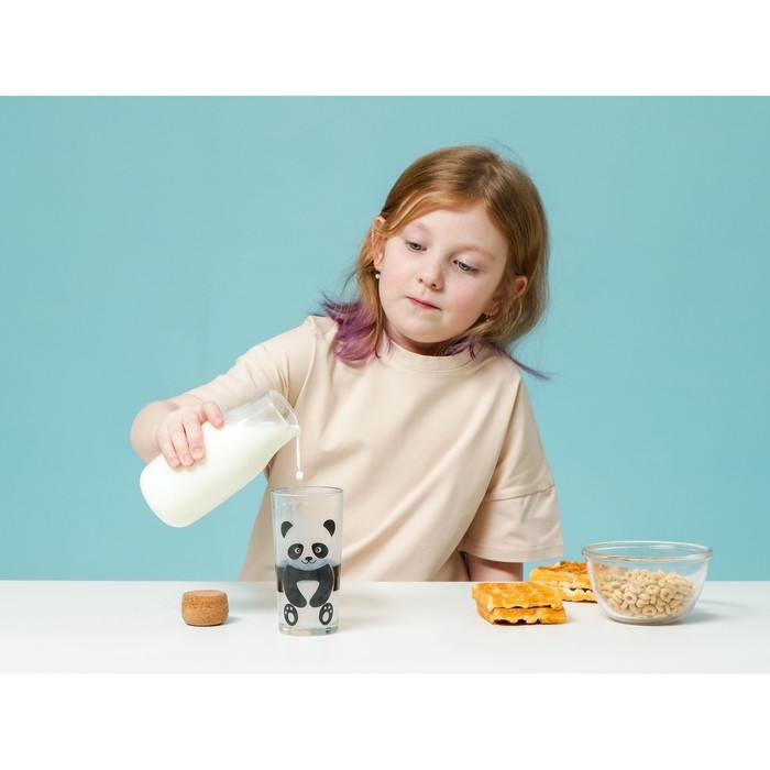Стакан высокий для молока Доляна &laquo;Панда&raquo;, 230 мл