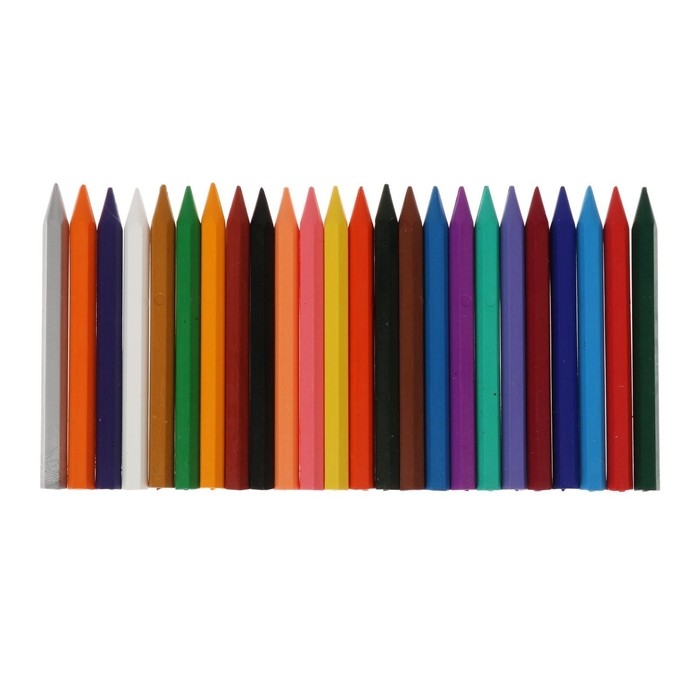 Мелки восковые 24 цвета ZOO, шестигранные