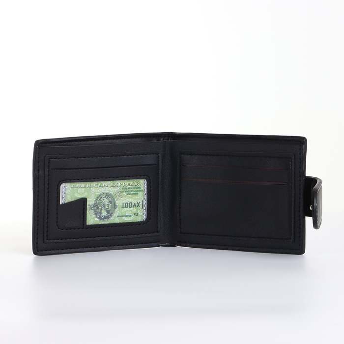 Портмоне мужское на кнопке, цвет чёрный Портмоне мужское на кнопке, цвет чёрный