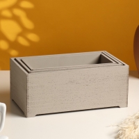 Набор ящиков деревянных "Прованс" 3 в 1 (25х14,5х10; 23х12,5х9; 21х10х8)см светло-серый Набор ящиков деревянных "Прованс" 3 в 1 (25х14,5х10; 23х12,5х9; 21х10х8)см светло-серый