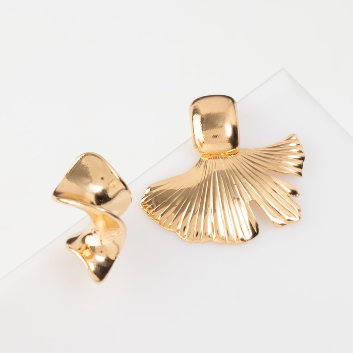 Серьги металл &laquo;Абстракция&raquo; хвост, цвет золото