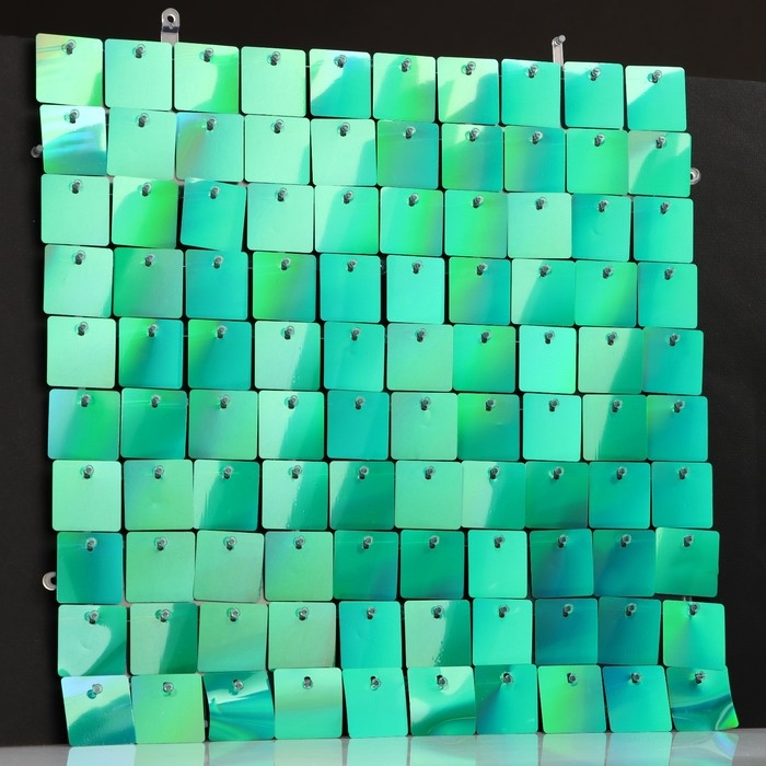 Панель с пайетками для фотозоны, квадратные, 30*30см, цвет зеленый