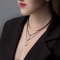 Кулон &laquo;Эксклюзив&raquo;, кольцо, цвет белый в золоте, 42 см