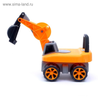 Толокар &laquo;Экскаватор&raquo;, подвижный ковш, световые и звуковые эффекты, цвет оранжевый