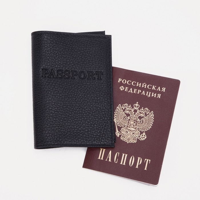 Обложка для паспорта, цвет чёрный