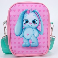 Сумка на ремешке детская для девочки &laquo;Голубой зайчик&raquo;, 15&times;5&times;21