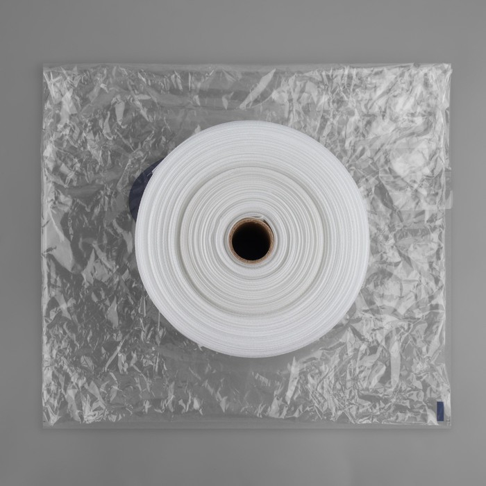 Шторная лента фиксированная сборка, органза, 10 см, 50 &plusmn; 1 м, цвет прозрачный