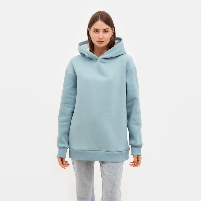 Худи женское MINAKU: Casual Collection цвет серо-голубой, р-р 46-48 Худи женское MINAKU: Casual Collection цвет серо-голубой, р-р 46-48