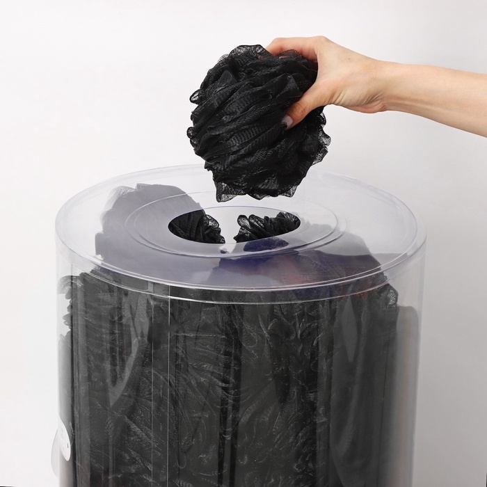 Мочалка для тела SAVANNA &laquo;Нежность&raquo;, 90 гр, тубус в подарок, цвет чёрный