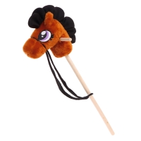 Мягкая игрушка «Конь-скакун» на палке, цвет коричневый Мягкая игрушка «Конь-скакун» на палке, цвет коричневый