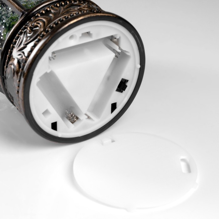 Светодиодная фигура &laquo;Дед Мороз и ёлка&raquo; 14 &times; 22 &times; 14 см, пластик, батарейки АААх3 (не в комплекте), свечение тёплое белое