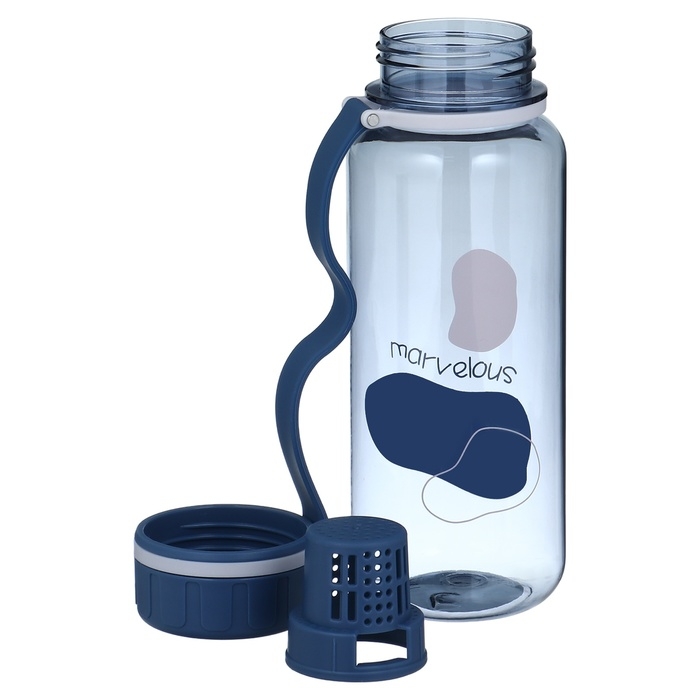 Бутылка для воды, 600 мл, 20 х 7 см, с ситом, белая