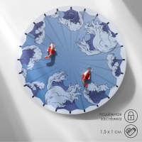 Серьги с эмалью «Япония» рыбки, цвет красно-чёрный в розовом золоте Серьги с эмалью «Япония» рыбки, цвет красно-чёрный в розовом золоте