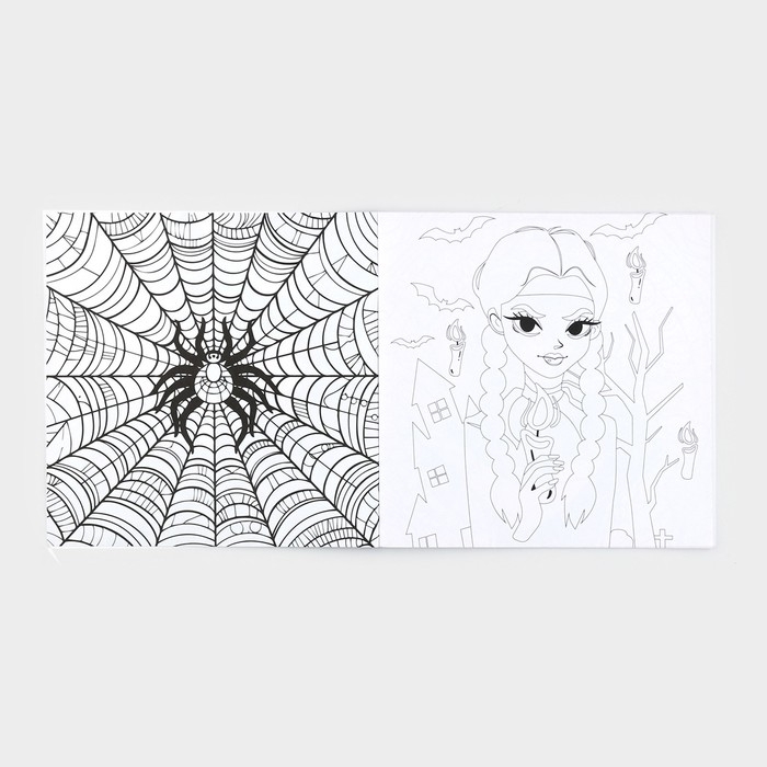 Хэллоуин. Раскраска-антистресс &laquo;Готические подружки&raquo;, 21 х 21 см