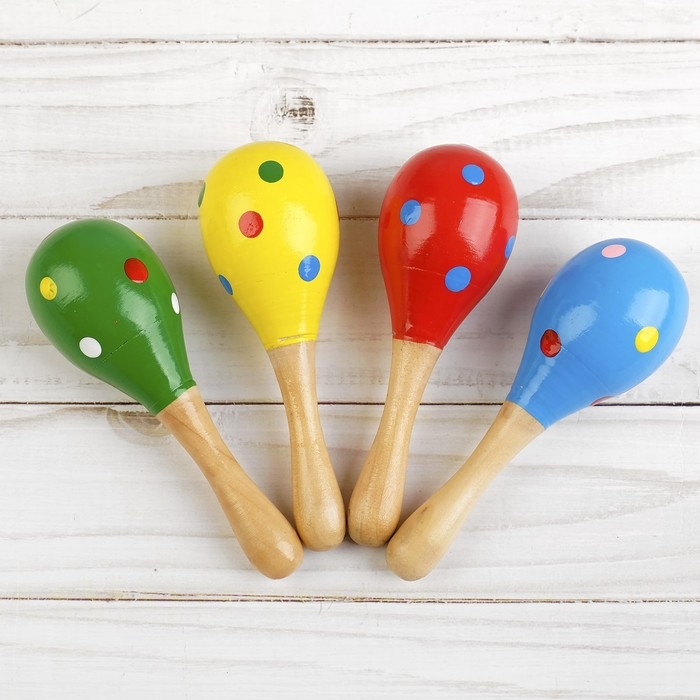 Игрушка музыкальная Маракас «Горох и полоска», МИКС Игрушка музыкальная Маракас «Горох и полоска», МИКС