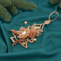 Украшение ёлочное "Ёлочка с цветком" 16х10 см, золото Украшение ёлочное "Ёлочка с цветком" 16х10 см, золото