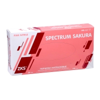 Перчатки ZKS нитриловые Spectrum Sacura розовые 3,2 гр S 50 пар/уп Перчатки ZKS нитриловые Spectrum Sacura розовые 3,2 гр S 50 пар/уп