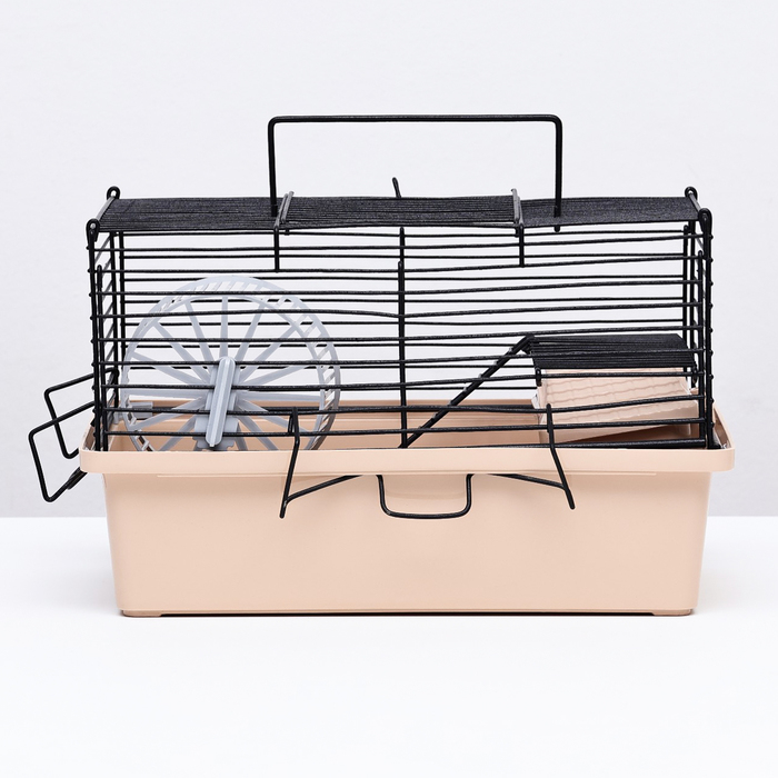 Клетка-мини для грызунов Клетка-мини для грызунов "Пижон" №2, укомплектованная, 27 х 15 х 16 см, бежевая