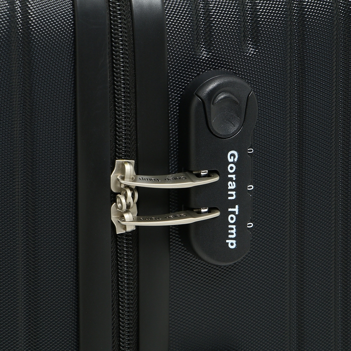 Чемодан средний 78 л (M) Goran Tomp, отдел на молнии, кодовый замок, 4 колеса, цвет чёрный Чемодан средний 78 л (M) Goran Tomp, отдел на молнии, кодовый замок, 4 колеса, цвет чёрный