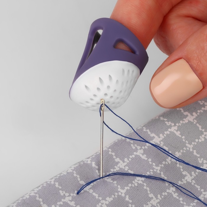 Напёрсток, 2,5 &times; 2,2 см, размер М, цвет фиолетовый/белый