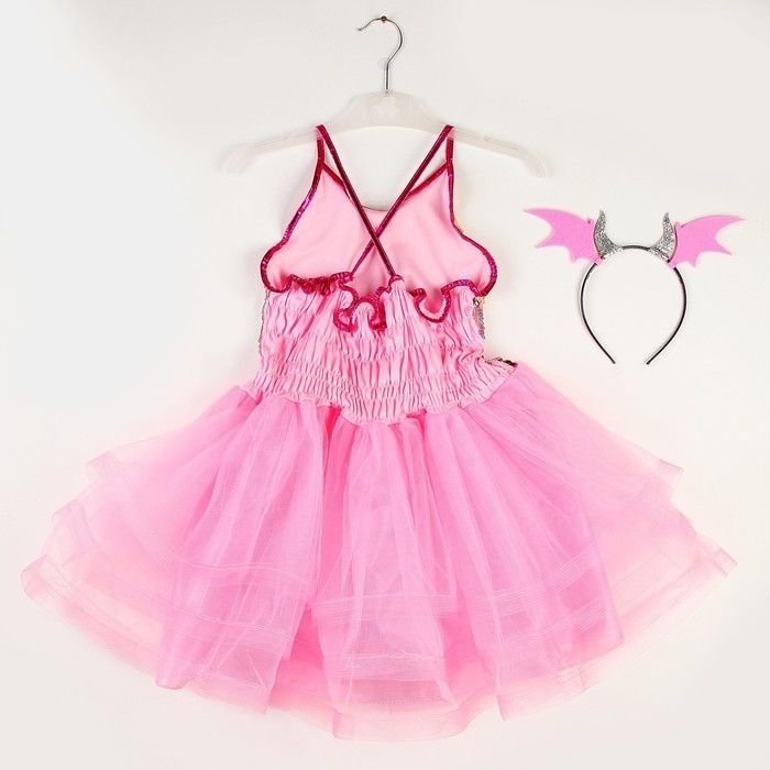 Карнавальный набор &laquo;Дракончик&raquo;: розовое платье, ободок
