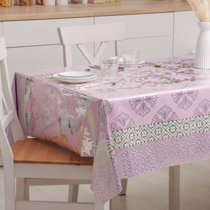 Клеёнка на стол Доляна &laquo;Нежность&raquo;, на нетканой основе, ширина 137 см, толщина 0,2 мм, рулон 20 м