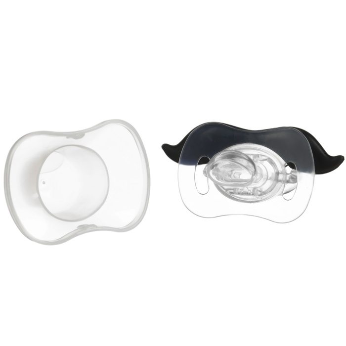 Соска - пустышка силиконовая ортодонтическая &laquo;Мишка&raquo;, от 0 мес., с колпачком, цвет черный