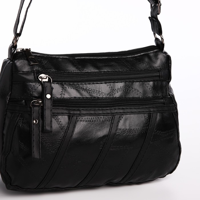 Сумка женская на одно плечо, на молнии, цвет чёрный Сумка женская на одно плечо, на молнии, цвет чёрный