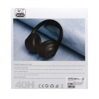 Наушники MZ300, беспроводные, полноразмерные, микрофон, BT 5.3, 400 мАч, чёрные Наушники MZ300, беспроводные, полноразмерные, микрофон, BT 5.3, 400 мАч, чёрные
