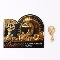 Ключ сувенирный новогодний &laquo;Новый год: К денежной удаче&raquo;, 2.4 х 5.2 см