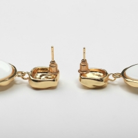 Серьги с жемчугом &laquo;Эксклюзив&raquo; мятый круг, цвет золото