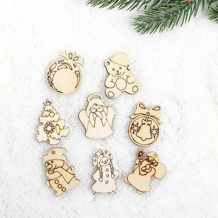 Набор заготовок в коробочке &laquo;Ёлочные украшения&raquo; 24 элемента