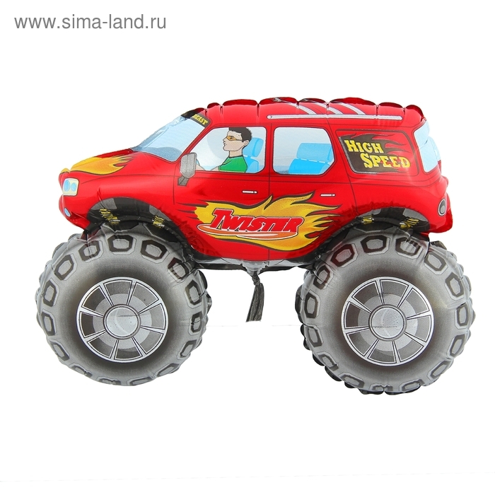 Шар фольгированный 12" &laquo;Внедорожник&raquo; для палочки, цвет красный