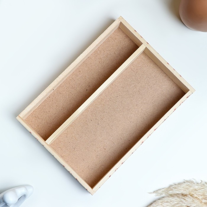 Кашпо деревянное, 27.5&times;20&times;4.5 см "Be happy", 2 отдела, гравировка