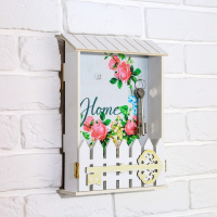 Ключница настенная &laquo;Home&raquo;, цветы, 22,5 х 30,5 х 5,7 см.