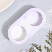 Подсвечник "Мрамор" из гипса для двух свечей овальный, 12х6х3см,мрамор с фиолетовыми полоск